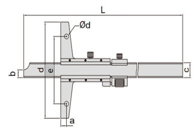 İNSİZE 0-200 mm Mekanik Derinlik Kumpas (Hassas Ayarlı,Delikli Model) Doğruluk ±0,05mm