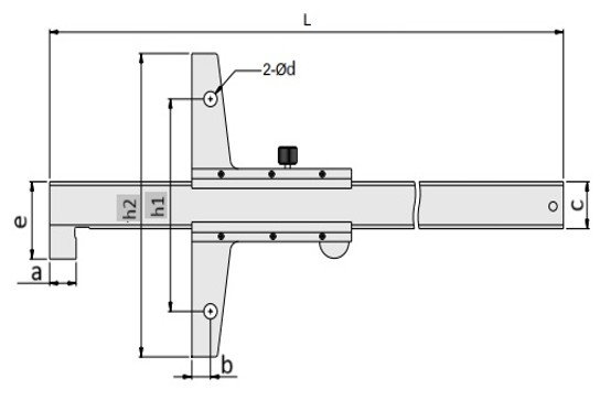 İNSİZE 0-300 mm Mekanik Tek Kancalı Derinlik Kumpası Doğruluk ±0,08mm