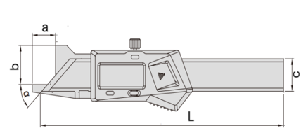İNSİZE Dahili Kablosuz 0-10 mm / 0-0,39" Dijital Pah Ölçüm Kumpası 45°