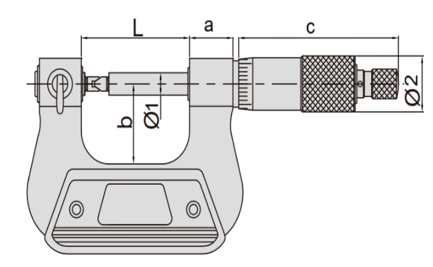 İNSİZE 150-175 mm Mekanik Vida Mikrometresi Standart Tip Ölçüm Uçları Dahil