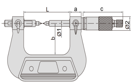 İNSİZE 75-100 mm / 3-4" Dijital Modül Mikrometresi (Dişli Mikrometre)
