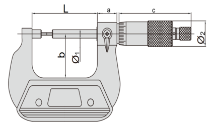 İNSİZE 75-100 mm Mekanik Oluk Mikrometresi