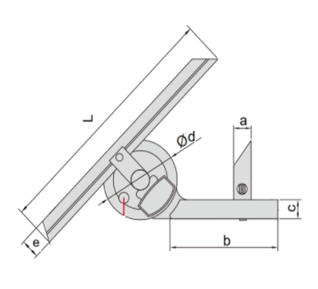 Asimeto 150 mm Açı Ölçer - Çubuk Büyüteçli