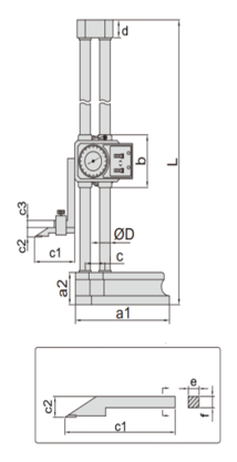 GFB 0 - 500 mm Saatli Yükseklik Mihengiri