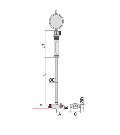 Asimeto 10-18 mm x 0.01 Mekanik Silindir Komparatörü