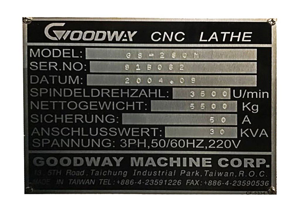 GOODWAY GS–280 M C-EKSEN CNC TORNA GOODWAY GS–280 M C-EKSEN CNC TORNA-3