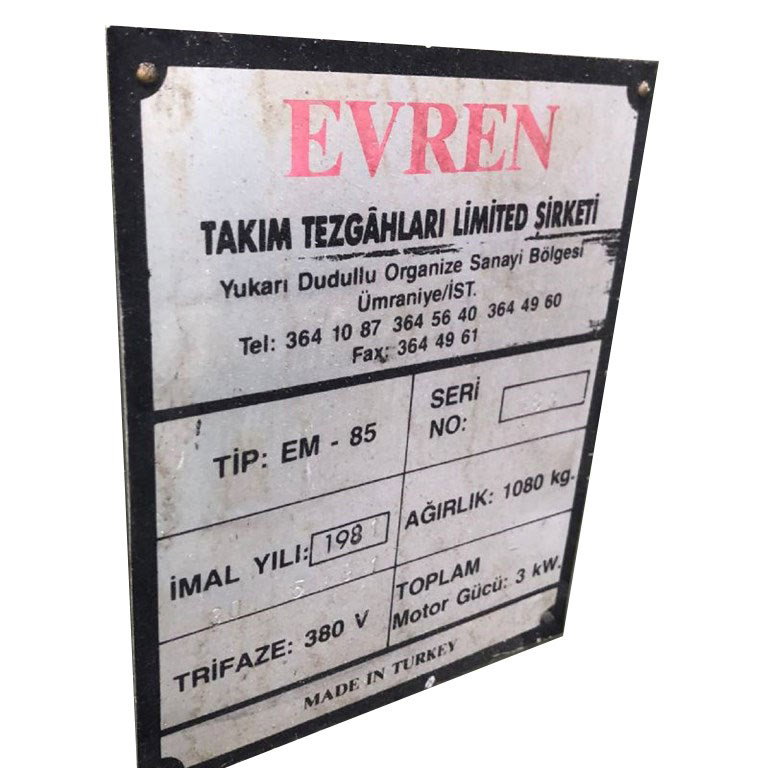 EVREN MARKA 3 NUMARA FREZE TEZGAHI-3