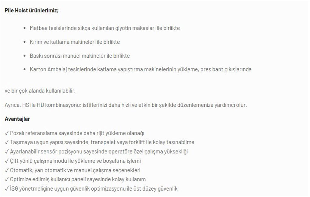 KAĞIT İSTİFLEME LİFTLERİ - CUBIC KAĞIT İSTİFLEME LİFTLERİ - CUBIC-2