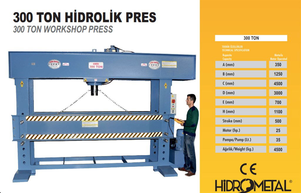 300 Ton Hidrolik Atölye Presi -1