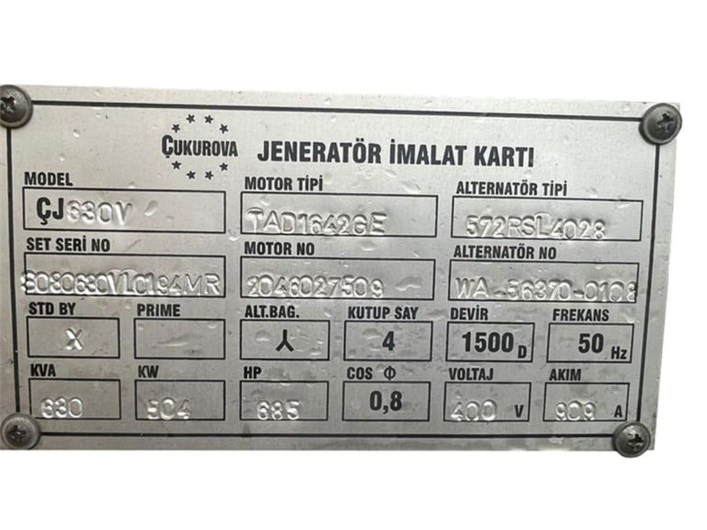 630 KVA VOLVO PENTA KABİNLİ JENERATÖR-4