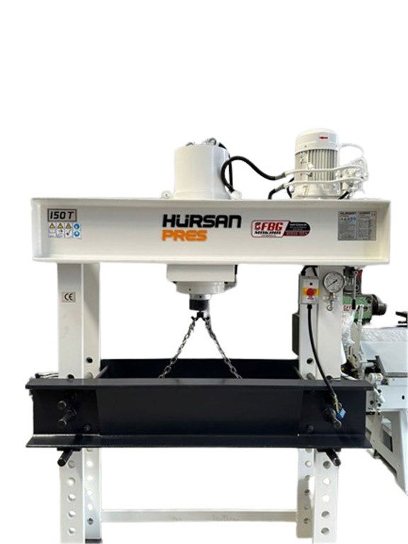 HÜRSAN KOLLU MOTORLU GEZER PİSTON 150 TON HİDROLİK ATÖLYE PRESİ-2