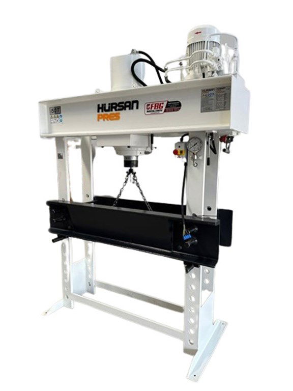HÜRSAN KOLLU MOTORLU GEZER PİSTON 150 TON HİDROLİK ATÖLYE PRESİ-3