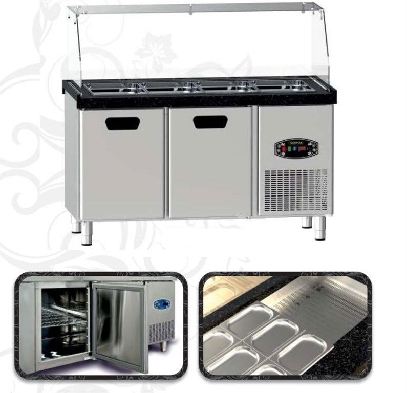 Salata Bar, Soğutmalı, Çift Kapılı +2/+5°C Hacim 255 Lt