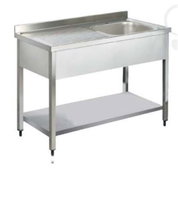 Tek Evyeli Taban Raflı Tezgah 600x600x850mm