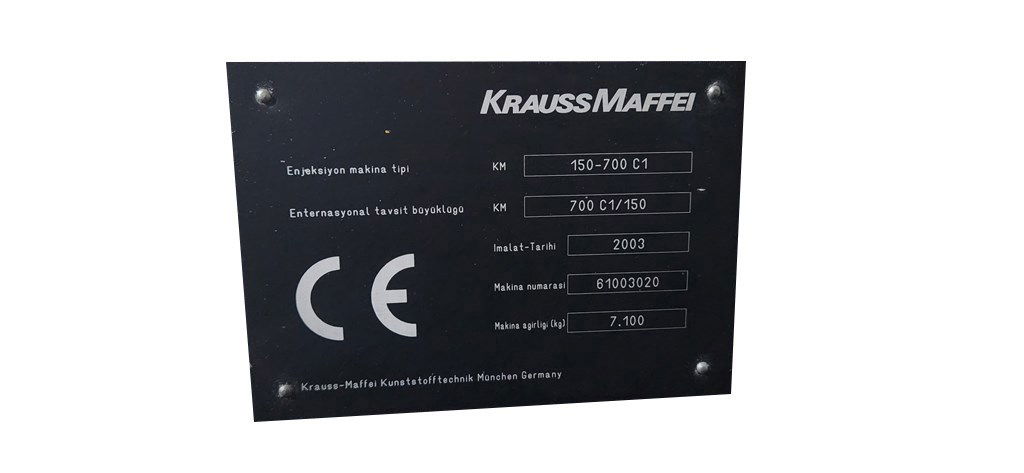 KRAUSS MAFFEİ KM 150-700C1 PLASTİK ENJEKSİYON MAKİNESİ KRAUSS MAFFEİ KM 150-700C1 PLASTİK ENJEKSİYON MAKİNESİ-7