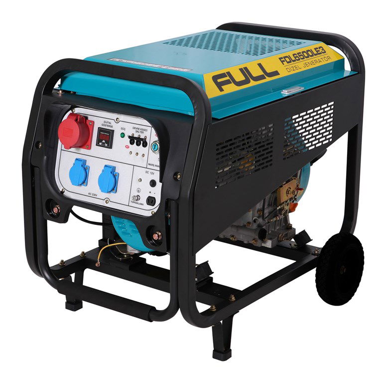 Dizel Portatif Jeneratör -  Açık Şase, İpli ve Marşlı - 6,2kVA - 230V/400V