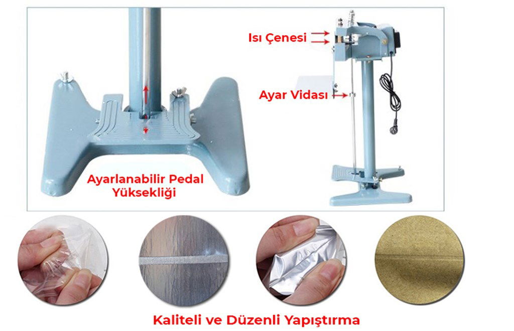 Lavion Pfs-800 Pedallı Ayak Basmalı 80 Cm Poşet Ağzı Kapama Yapıştırma Makinesi-1