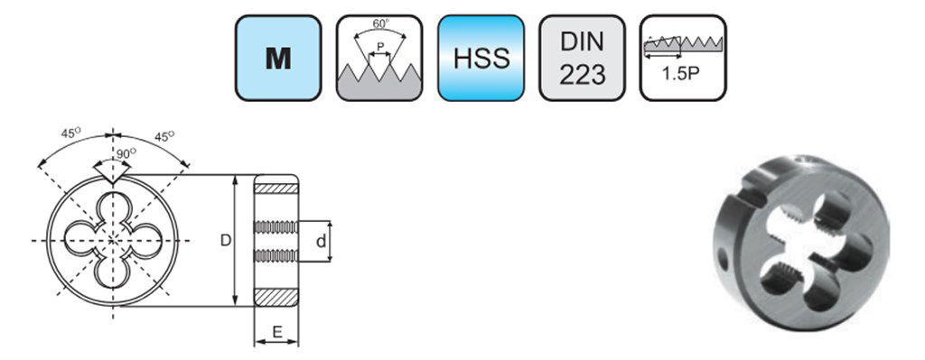 PLD C. 223M Metrik İnce Diş Pafta HSS M32-1