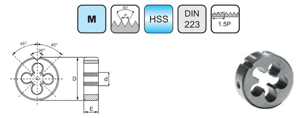 PLD C. 223M Metrik İnce Diş Pafta HSS M34