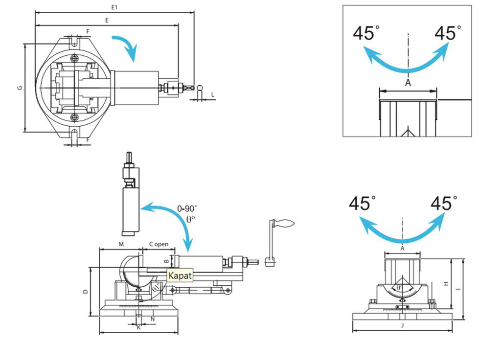 VERTEX VW5 3 AÇILI FREZE MENGENESİ VERTEX VW5 3 AÇILI FREZE MENGENESİ-2