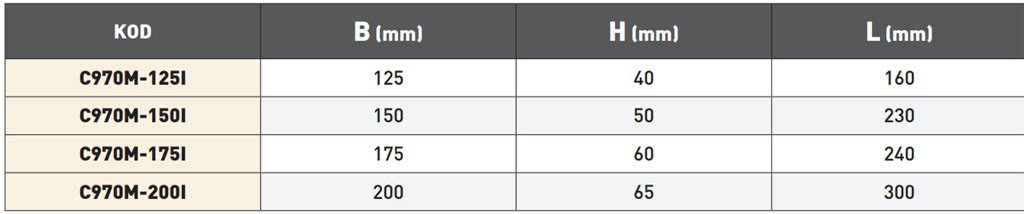HASSAS TEZGAH MENGENESi HAREKETLİ ÇENE NO :1 C970M-125I-2