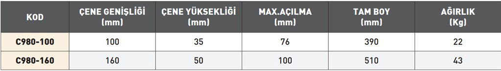 KRASNIC ÇİFT ÇENELİ MENGENE C980-160-1