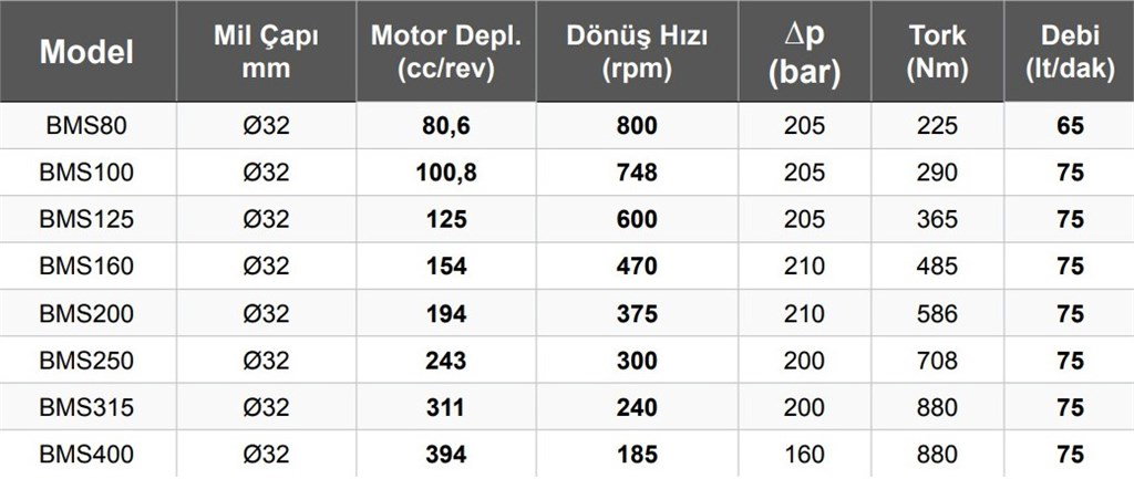 BMS80 Hidromotor 65 lt/dak - 80,6 cc/rev-1