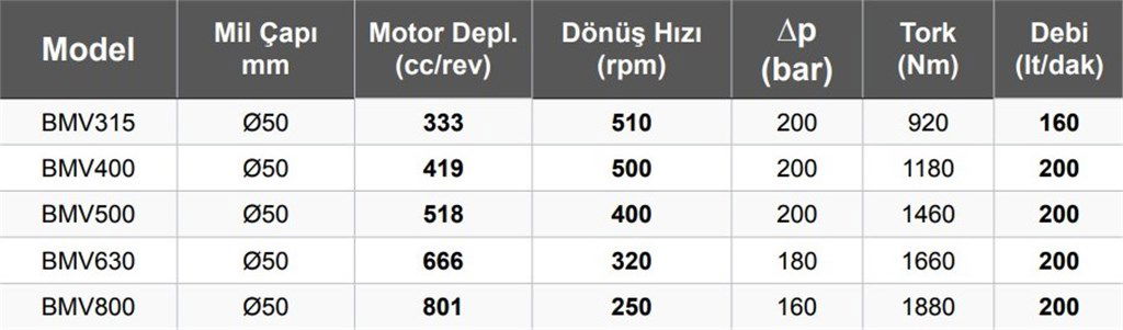 BMV800 Hidromotor 200 lt/dak - 801 cc/rev-1