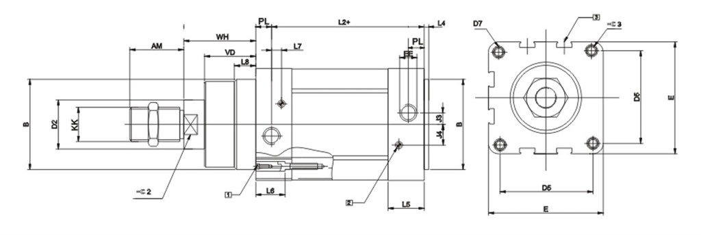 FDNT ISO 6431 Manyetik Yastıklı Pnömatik Silindir-ø32*200 mm-2