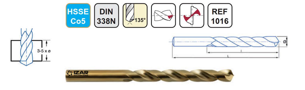 7,9 mm HSSE Co5 DIN 338N ALTIN SERİ MATKAP UCU (10 adet)