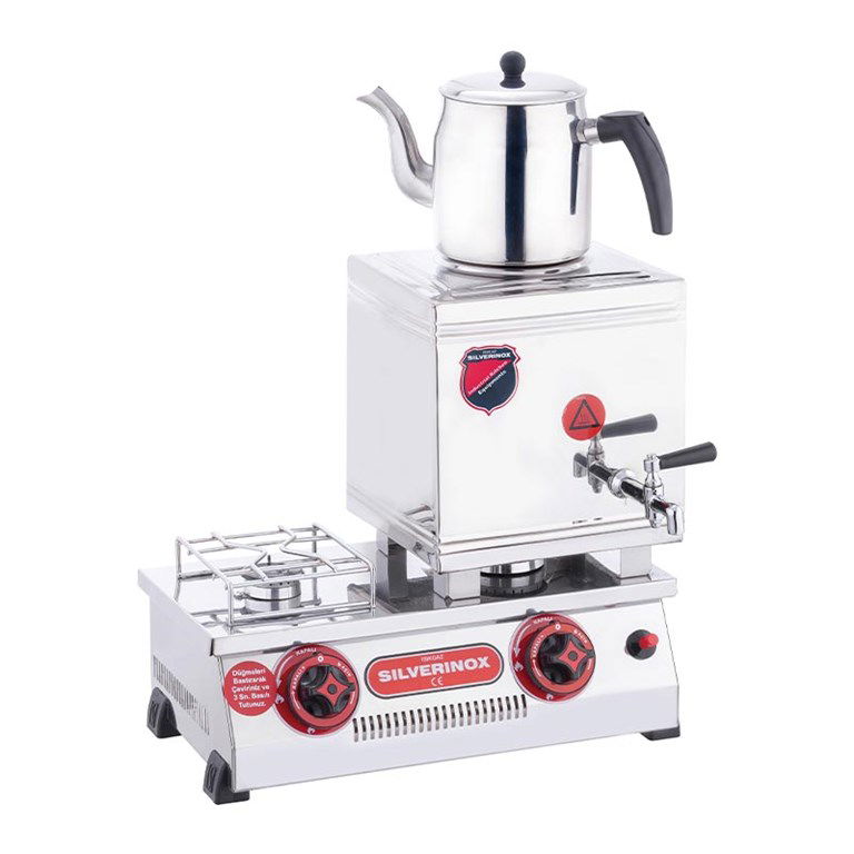 SILVERINOX 60’lık-3 DEMLİK ÇİFT TABLA ÇAY OCAĞI