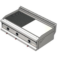 CSA INOX Set Üstü LPG Tüplü Yarı Kanallı Izgara (KROM PLEYT)