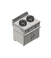 CSA INOX Dolaplı Çiftli Doğalgazlı Wok Ocak