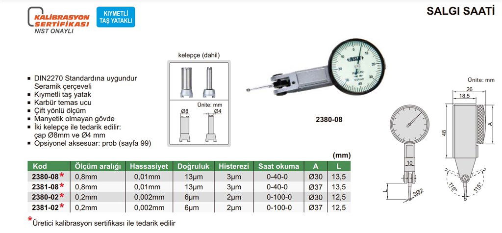 2380 Salgı Komparatörü (Standart Model) 0-0,8 mm-1