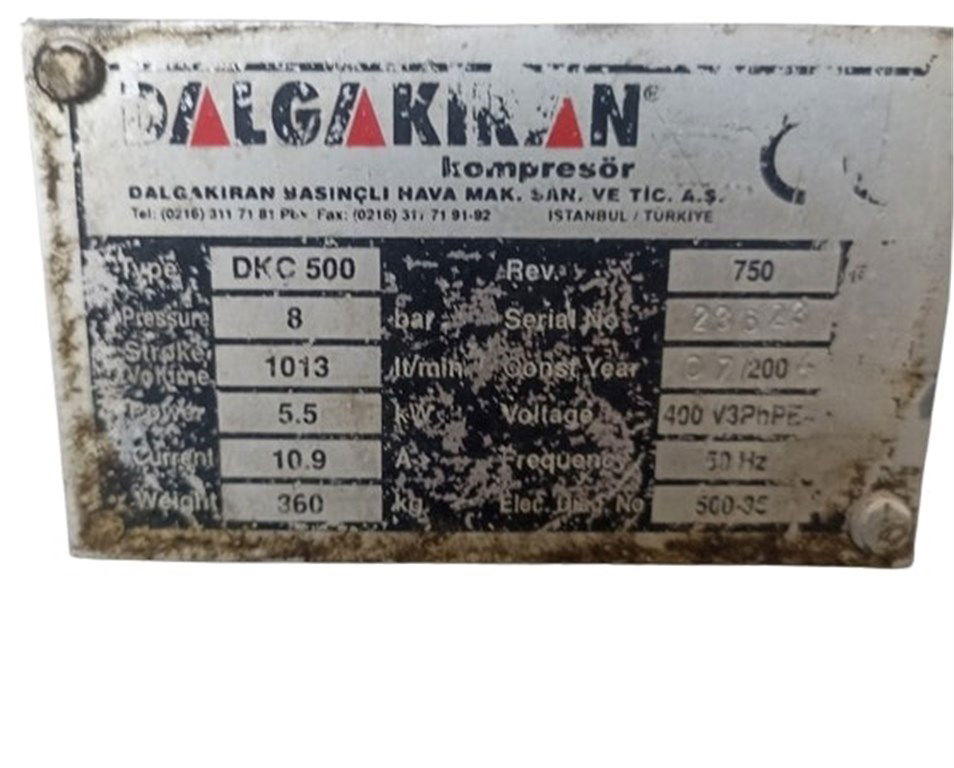 Dalgakıran DKC 500 Tek Kademeli Pistonlu Hava Kompresörü-3