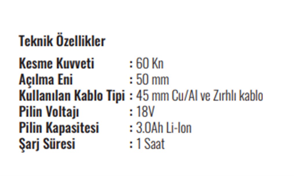 TORK ED 45 ŞARJ EDİLEBİLİR KABLO KESME MAKASI-1