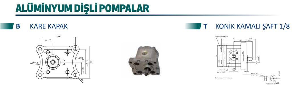 0.5P Serisi Hidrolik Dişli Pompa Sol Dönüş - 3,7 cm³/dev 0.5P Serisi Hidrolik Dişli Pompa Sol Dönüş - 3,7 cm³/dev-4