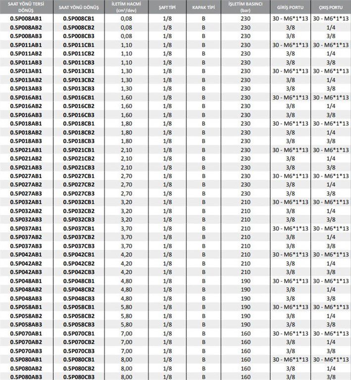 0.5P Serisi Hidrolik Dişli Pompa Sağ Dönüş - 3,70 cm³/dev 0.5P Serisi Hidrolik Dişli Pompa Sağ Dönüş - 3,70 cm³/dev-3
