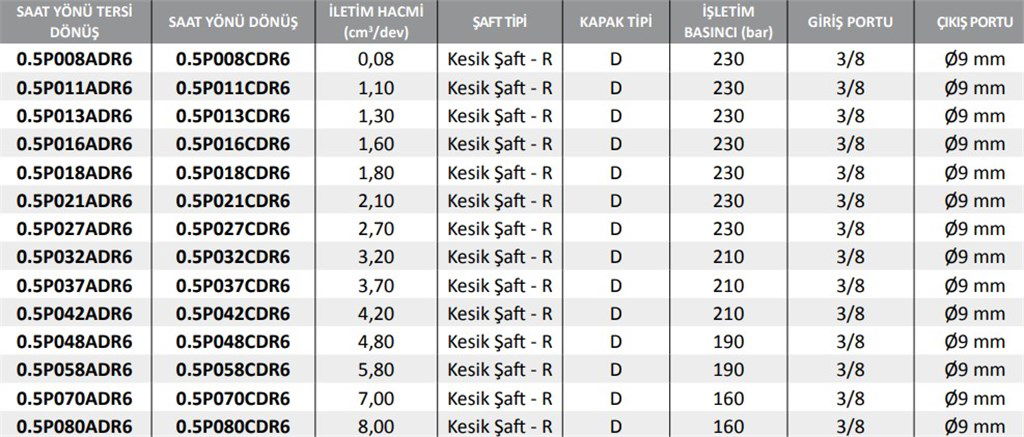 0.5P Powerpack Hidrolik Dişli Pompa Sağ Dönüş - 0,08 cm³/dev 0.5P Powerpack Hidrolik Dişli Pompa Sağ Dönüş - 0,08 cm³/dev-3