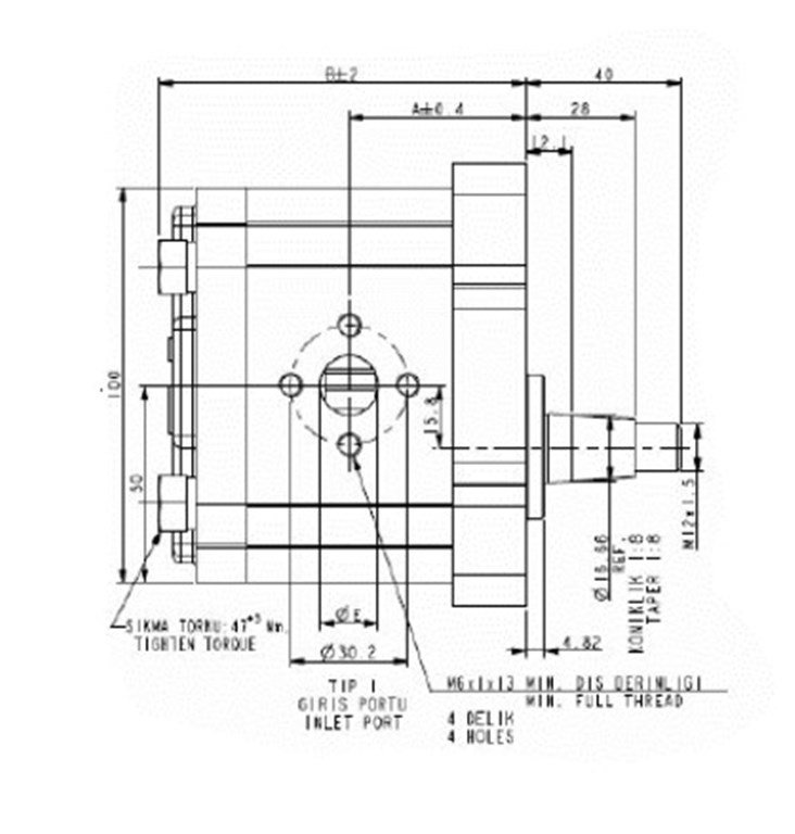 20PN Serisi Hidrolik Dişli Pompa Sol Dönüş - 22,90 cm³/dev 20PN Serisi Hidrolik Dişli Pompa Sol Dönüş - 22,90 cm³/dev-3