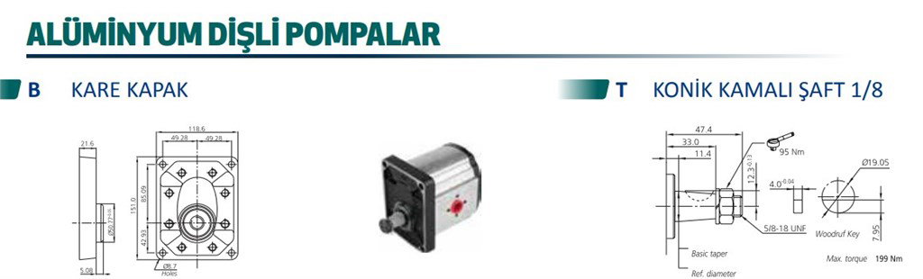 2P1 Serisi Hidrolik Dişli Pompa Sol Dönüş - 33,30 cm³/dev 2P1 Serisi Hidrolik Dişli Pompa Sol Dönüş - 33,30 cm³/dev-3