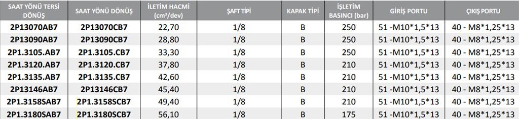 2P1 Serisi Hidrolik Dişli Pompa Sol Dönüş - 33,30 cm³/dev 2P1 Serisi Hidrolik Dişli Pompa Sol Dönüş - 33,30 cm³/dev-2