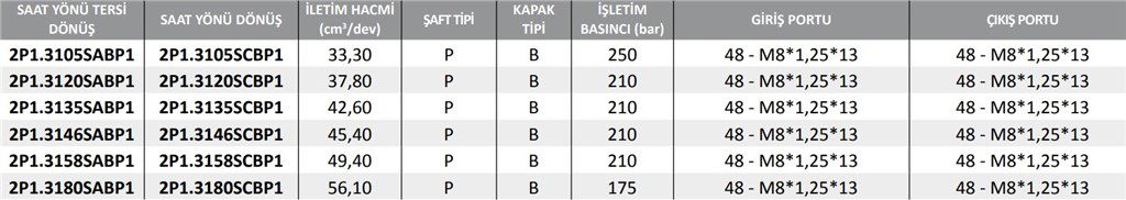 2P1 Hidrolik Dişli Pompa Sağ Dönüş (Paralel) - 49,40 cm³/dev-2