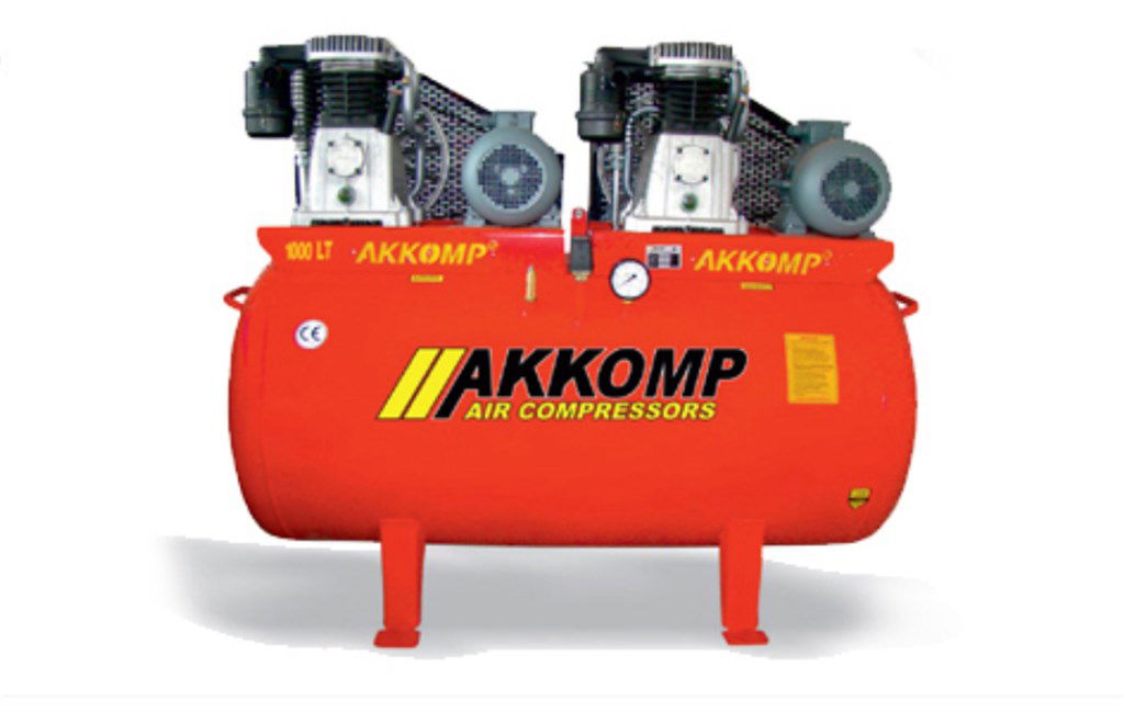 AKKOMP ÇİFT KADEMELİ KOMPRESÖR 1000 LT 10 HP  380V