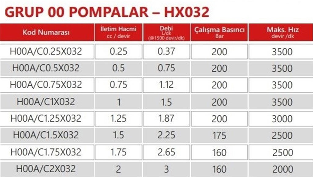 Grup 00-HX032 Hidrolik Dişli Pompa Sol Dönüş - 1,0 cc/devir Grup 00-HX032 Hidrolik Dişli Pompa Sol Dönüş - 1,0 cc/devir-2