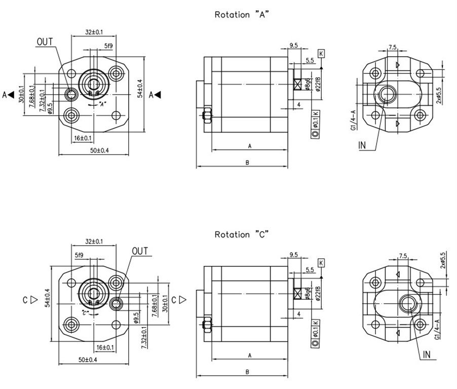 Grup 00-HX047 Hidrolik Dişli Pompa Sağ Dönüş - 1,0 cc/devir-2