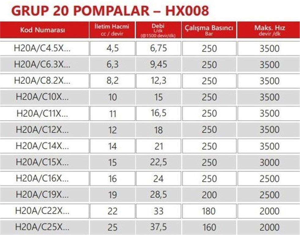 Grup 20-HX008 Hidrolik Dişli Pompa Sağ Dönüş - 11 cc/devir-1