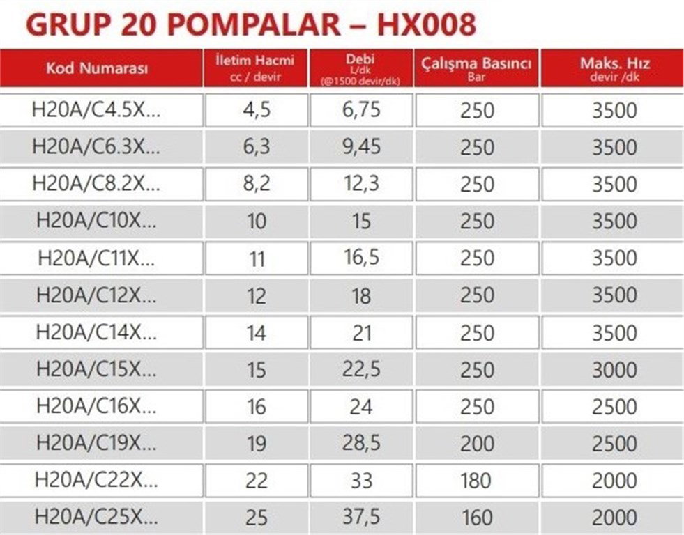 Grup 20-HX008 Hidrolik Dişli Pompa Sağ Dönüş - 15 cc/devir Grup 20-HX008 Hidrolik Dişli Pompa Sağ Dönüş - 15 cc/devir-2
