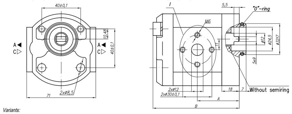 Grup 10-HX179 Hidrolik Dişli Pompa Sağ Dönüş - 6,1 cc/devir Grup 10-HX179 Hidrolik Dişli Pompa Sağ Dönüş - 6,1 cc/devir-3