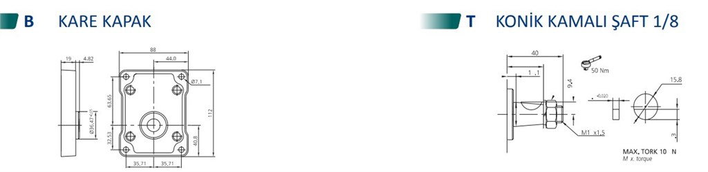 F1PN Serisi Hidrolik Dişli Pompa Sağ Dönüş - 22,90 cm³/dev F1PN Serisi Hidrolik Dişli Pompa Sağ Dönüş - 22,90 cm³/dev-3